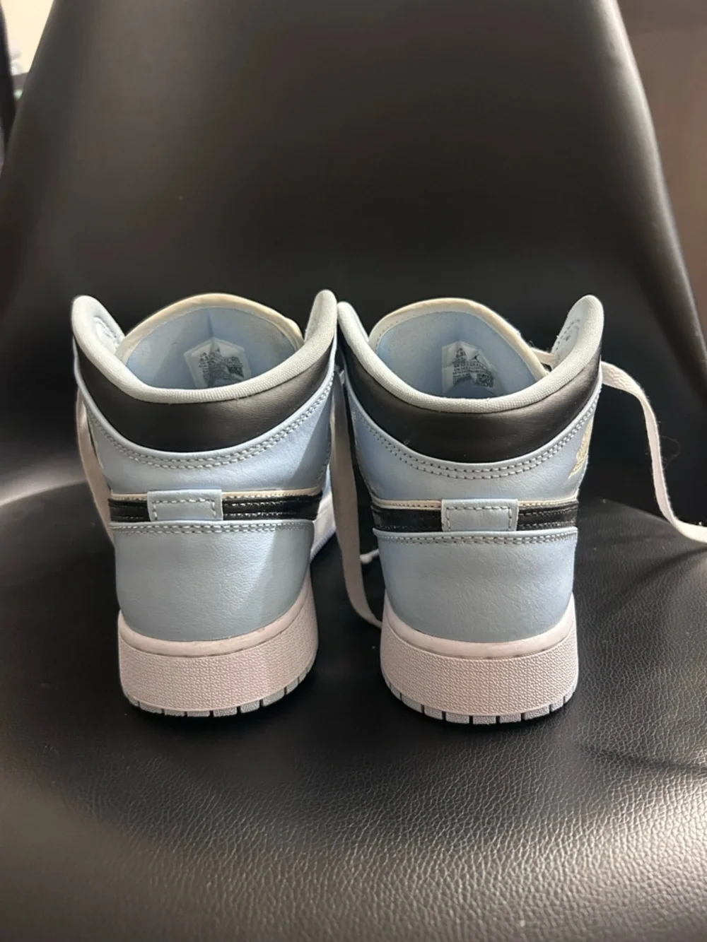 Nike Women’s Mid-Top Sneakers in Light Blue, Black, White - Picture 3 of 4